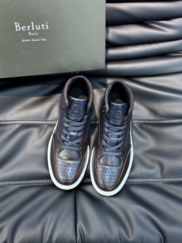 Berluti Playoff Leather High Top Sneakers