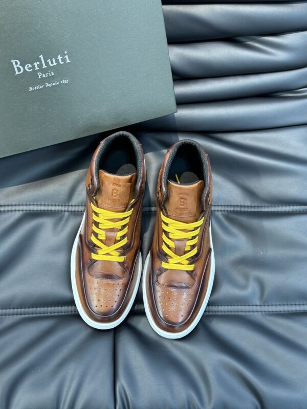 Berluti Playoff Leather High Top Sneakers In 2 Colors