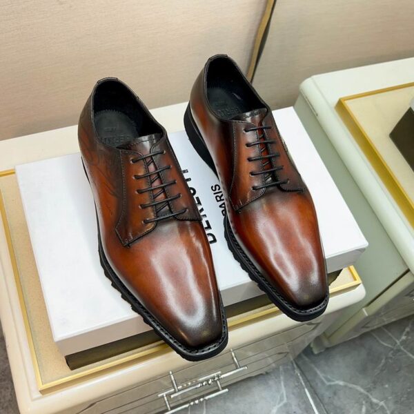 Berluti Fast Track Scritto Leather Derby Shoes In Different Colors