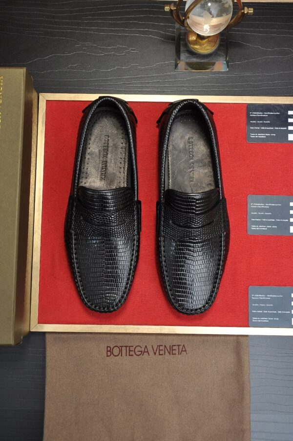 Bottega Veneta Lizard Effect Penny Driver Loafers In Different Colors