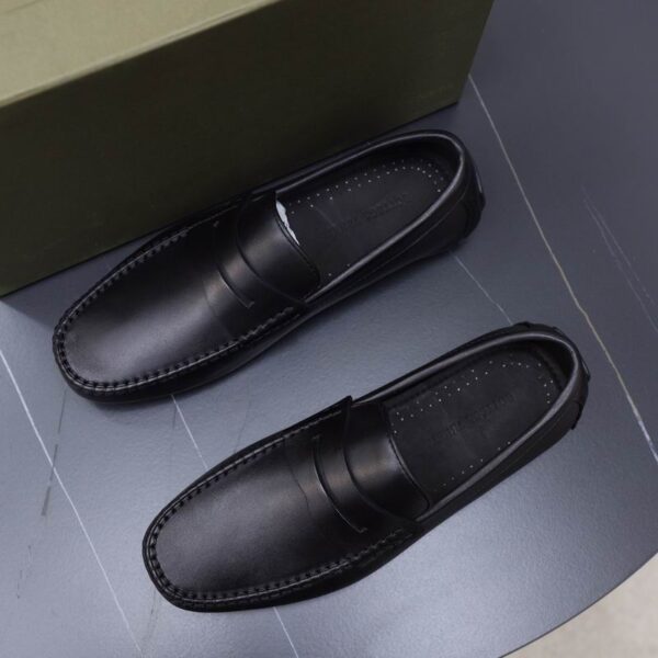 Bottega Veneta Black Leather Driving Loafers