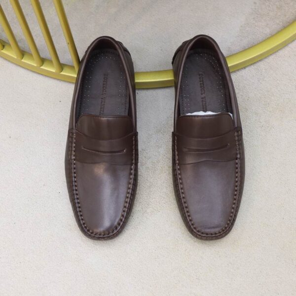 Bottega Veneta Brown Smooth Leather Driving Loafers