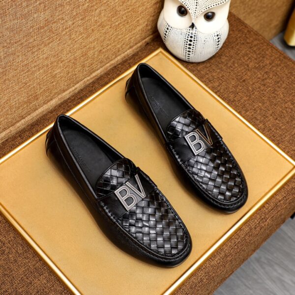 Bottega Veneta Black Intrecciato BV Logo Loafers