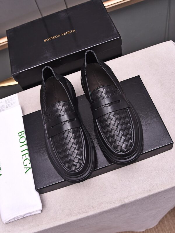 Bottega Veneta Black Tweed Penny Loafers