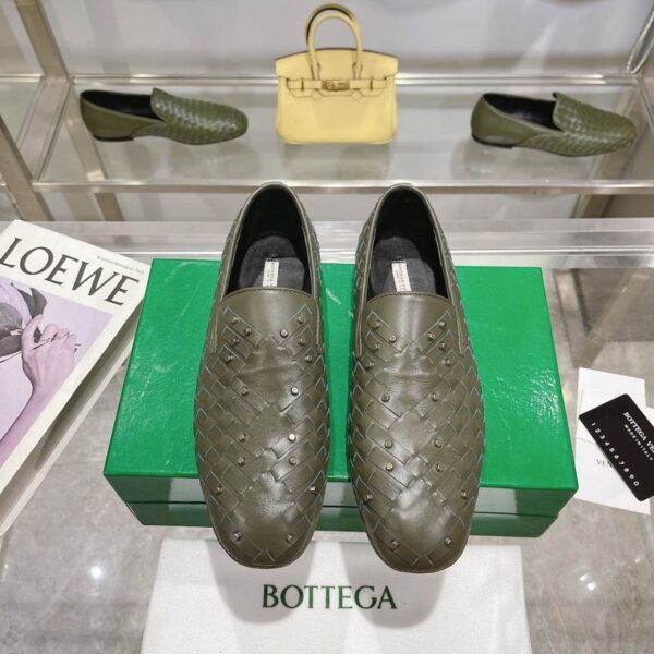 Bottega Veneta Studded Intrecciato Leather Loafers In 2 Colors