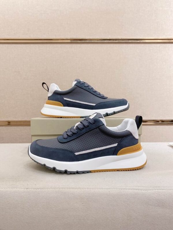 Brunello Cucinelli Perforated Suede Panelled Sneakers