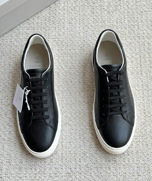 Brunello Cucinelli Grained Leather Low Top Court Sneakers In 2 Colors