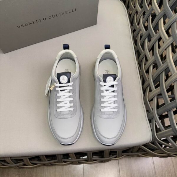 Brunello Cucinelli Leather Trimmed Suede Panelled Runner Sneaker In Different Colors