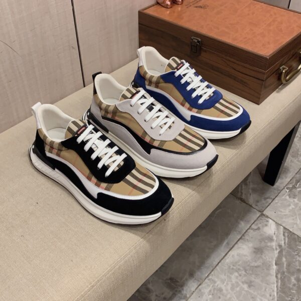 Burberry Check Patent Court Sneakers In Different Colors