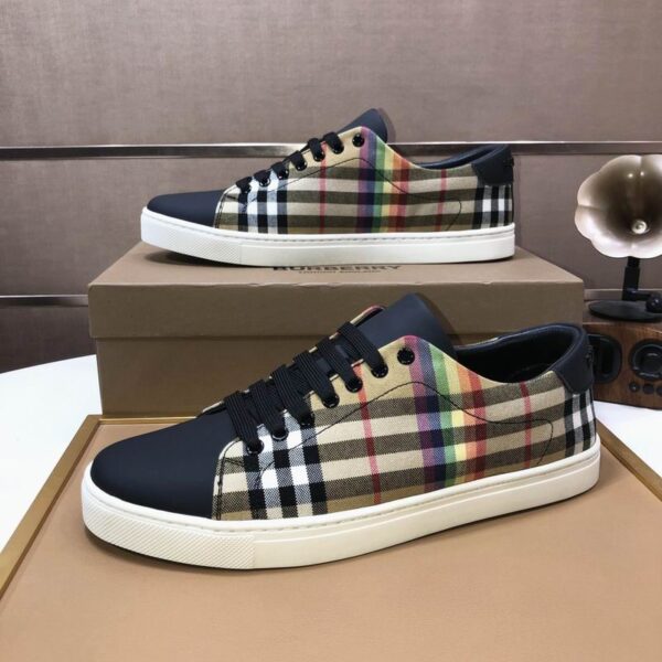 Burberry Rainbow Vintage Check Canvas Low Top Sneakers
