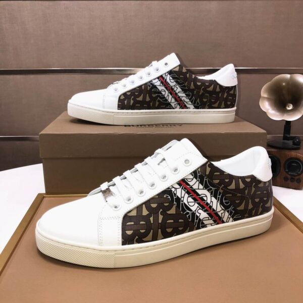 Burberry Monogram Stripe E Canvas Low Top Sneakers