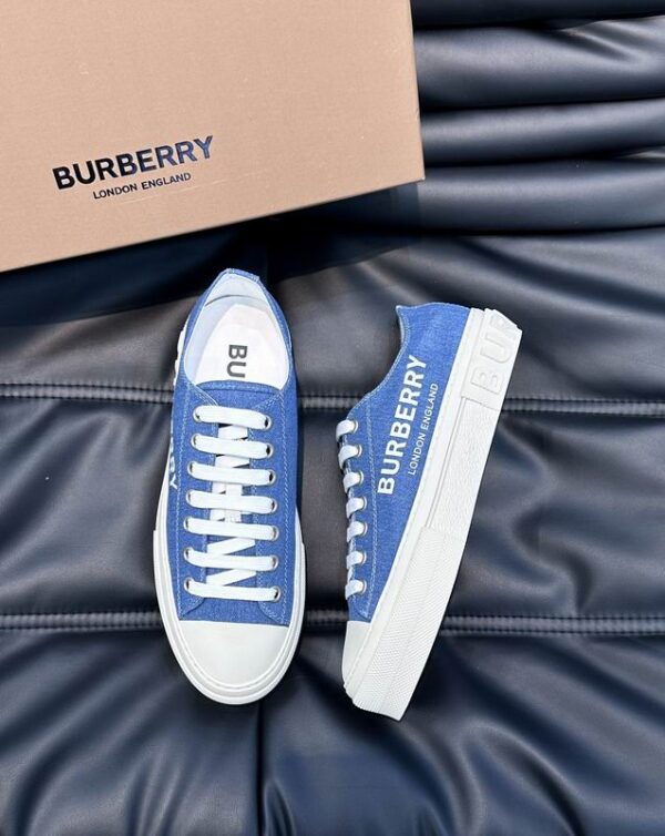 Burberry Logo Print Canvas Low Top Sneakers