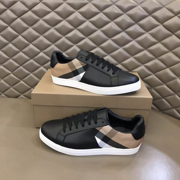 Burberry Salmond Leather & Vintage Check Low Top Sneakers