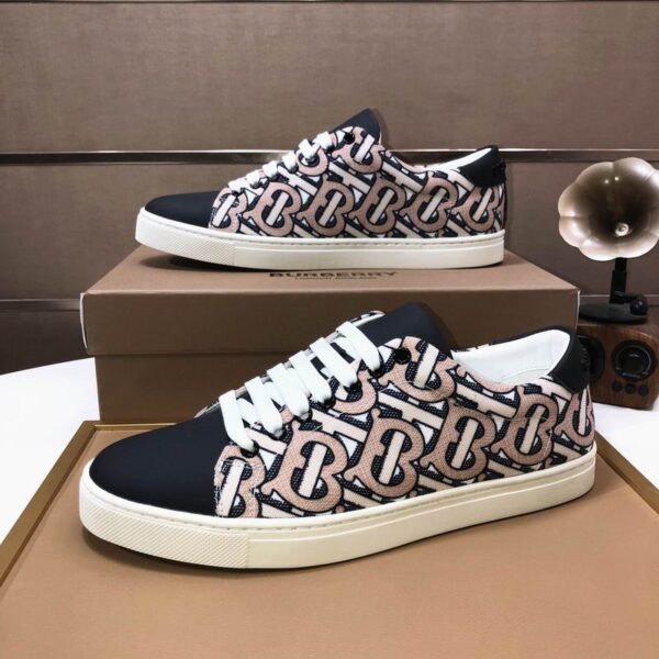 Burberry TB Monogram Canvas & Leather Low Top Sneakers In Different Colors