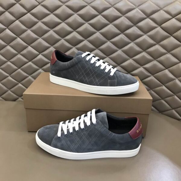 Burberry Grey Suede Quilted Low Top Sneakers In 2 Colors