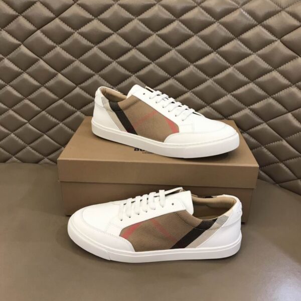 Burberry Bio Based Sole Vintage Check Panel Leather Low Top Sneakers