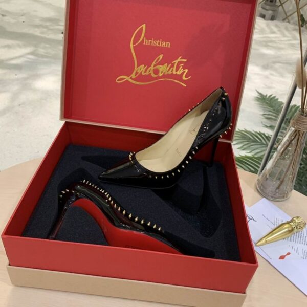 Christian Louboutin Anjalina Patent Spiked Pump Heels In 2 Colors