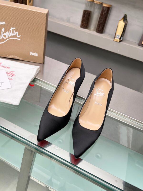 Christian Louboutin Black Miss Z Crepe Satin Pump Heels