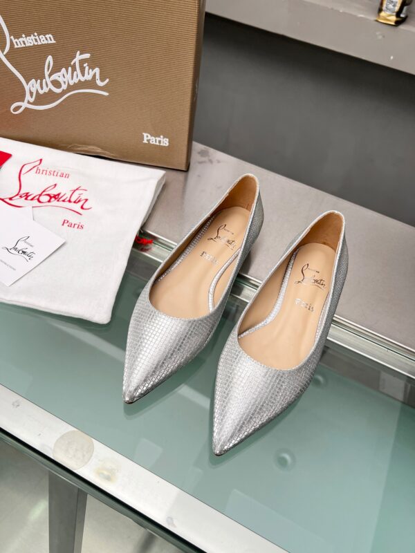 Christian Louboutin Ballalla Mica Metallic Ballet Flat Sandals