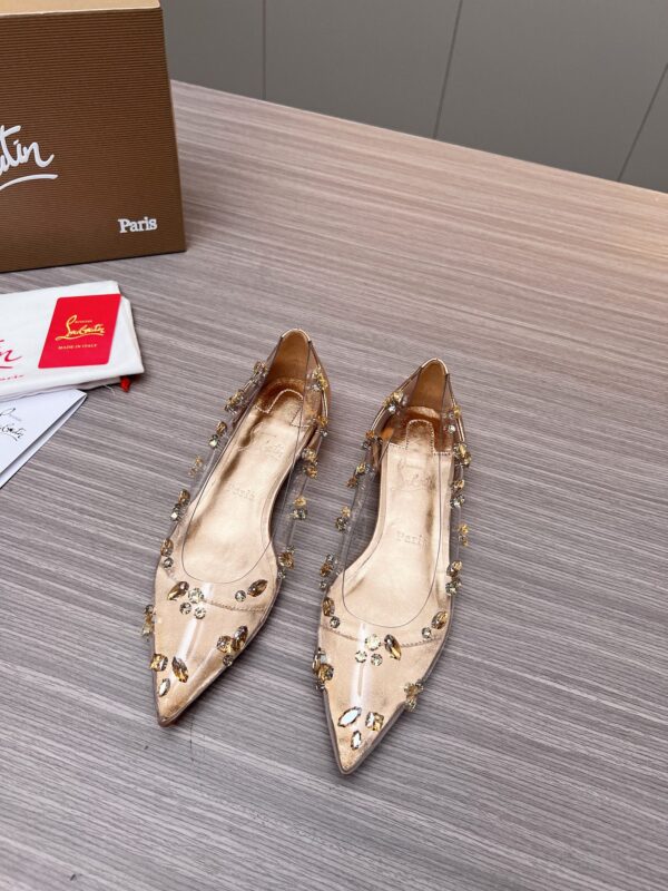 Christian Louboutin Degraqueen Leather Ballet Flat Sandals In 2 Colors