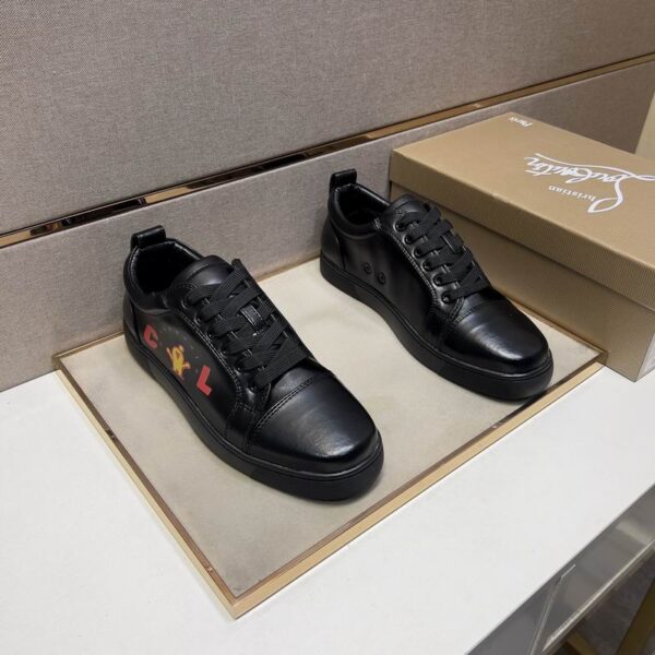 Christian Louboutin Louis Junior Loubi Mystery Leather Sneakers In 2 Colors