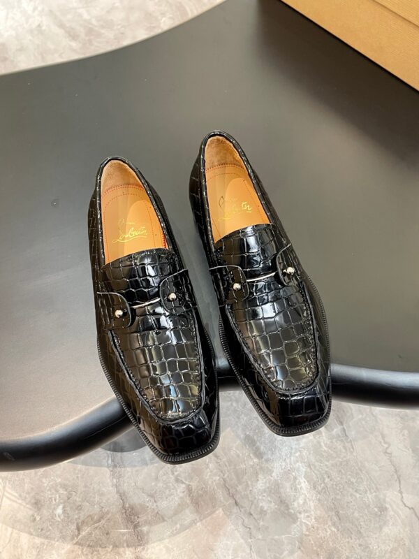 Christian Louboutin Dandelion Croc Embossed Patent Leather Loafers