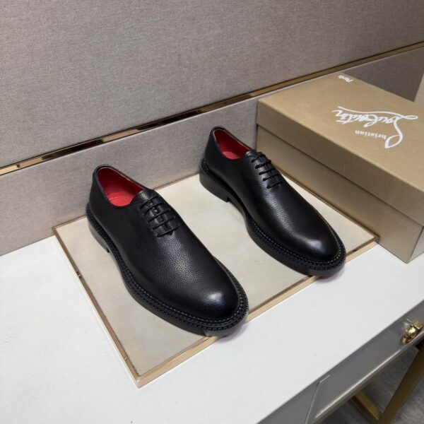 Christian Louboutin Black Alpha Grained Leather Oxford Shoes
