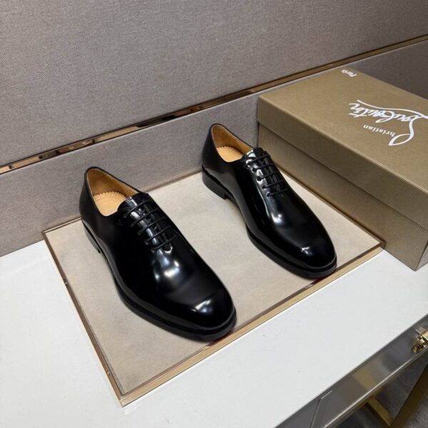 Christian Louboutin Black Alpha Polished Leather Oxford Shoes
