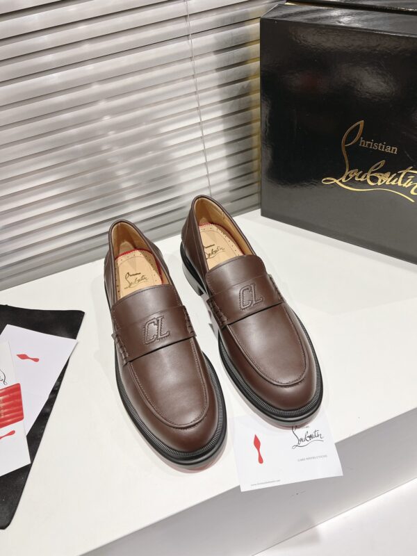 Christian Louboutin Urbino Moc Leather Monogram Loafers In 2 Colors