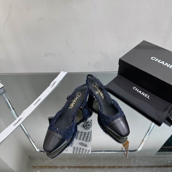 Chanel Sequin Tweed Slingback Pump Heels In Different Colors