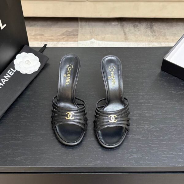 Chanel Multi Strap Leather Heels In Different Colors