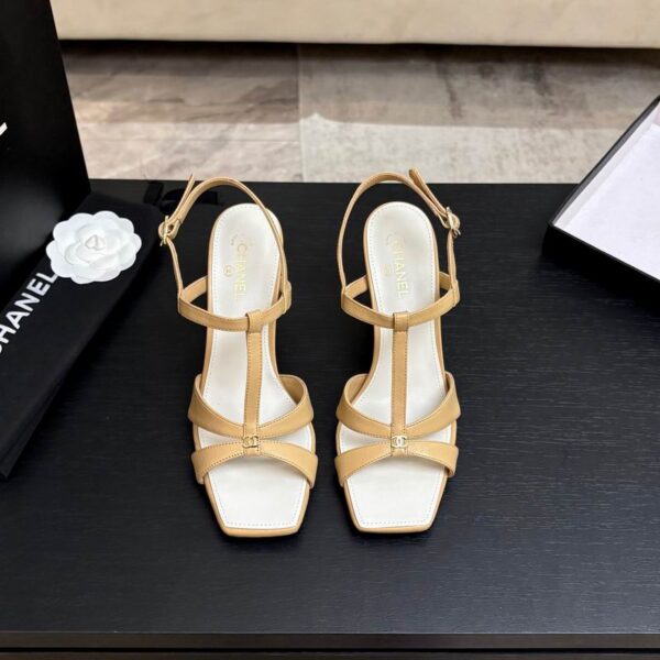 Chanel Crisscross Two Tone Block Heels In 2 Colors
