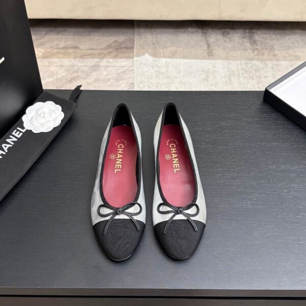 Chanel Grosgrain & Ribbed Satin Ballet Flats