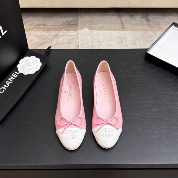 Chanel Lambskin Bow Ballerina Flats