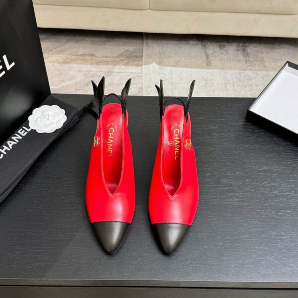 Chanel Two Tone Wing Detail Slingback Pump Heels In Different Colors