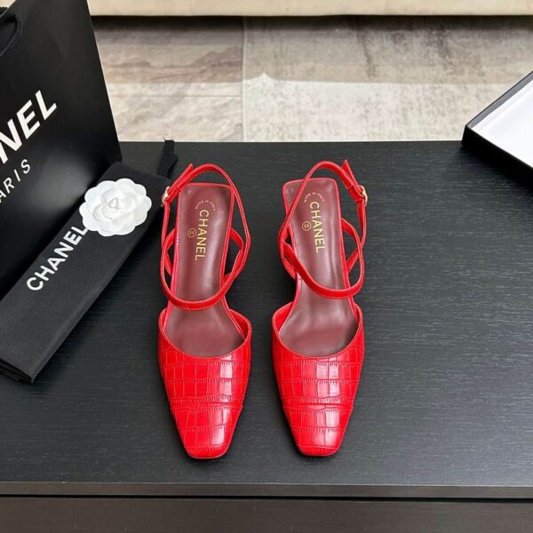 Chanel Crocodile Embossed Patent Mary Jane Pump Heels In Different Colors