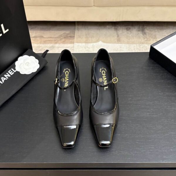 Chanel Square Toe CC Mary Jane Pump Heels In Different Colors