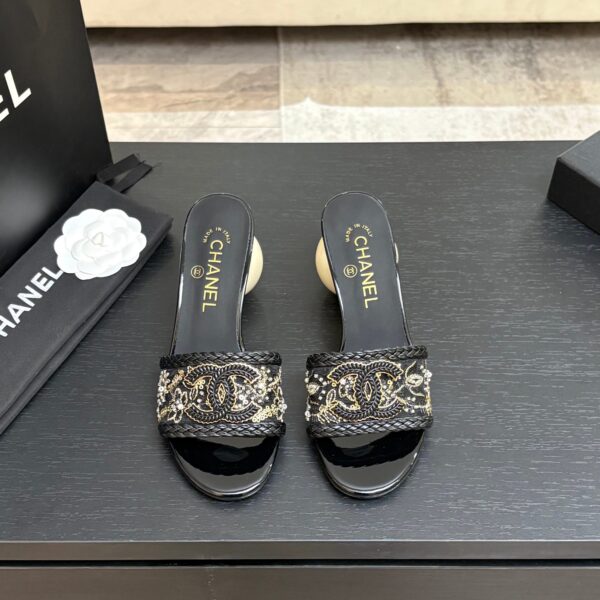 Chanel Sequined CC Pearl Heels In Different Colors