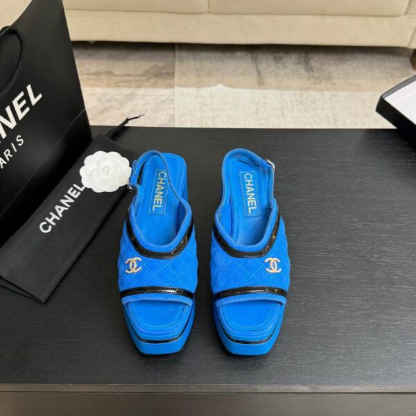 Chanel Diamond Quilted Suede Buckle Slingback Sandals In Different Colors