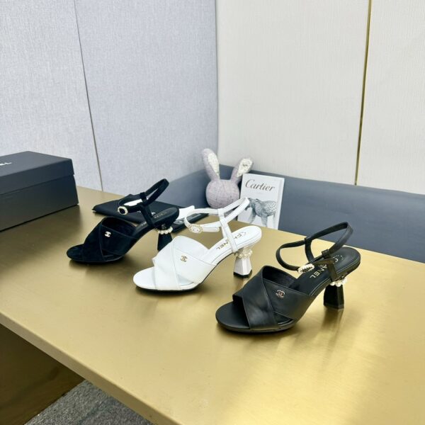 Chanel Pearl Interlocking CC Ankle Strap Heels In Different Colors