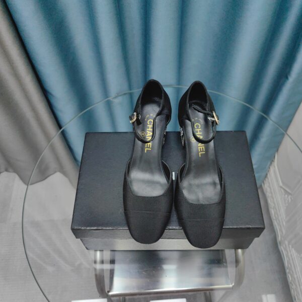 Chanel Crystal CC Mesh Satin Cap Toe Mary Jane Pump Heels In Different Colors