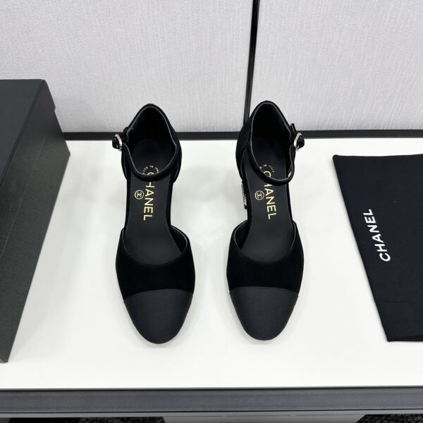 Chanel Suede & Grosgrain Cap Toe Block Heels In Different Colors