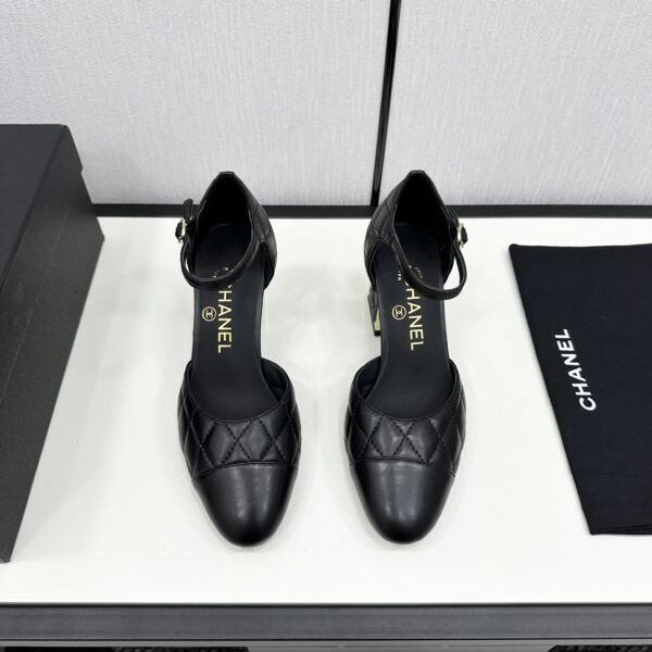 Chanel Quilted Leather Cap Toe Block Heels In Different Colors