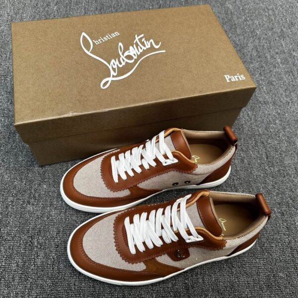 Christian Louboutin Tutti Rui Waxed Leather & Canvas Low Top Sneakers