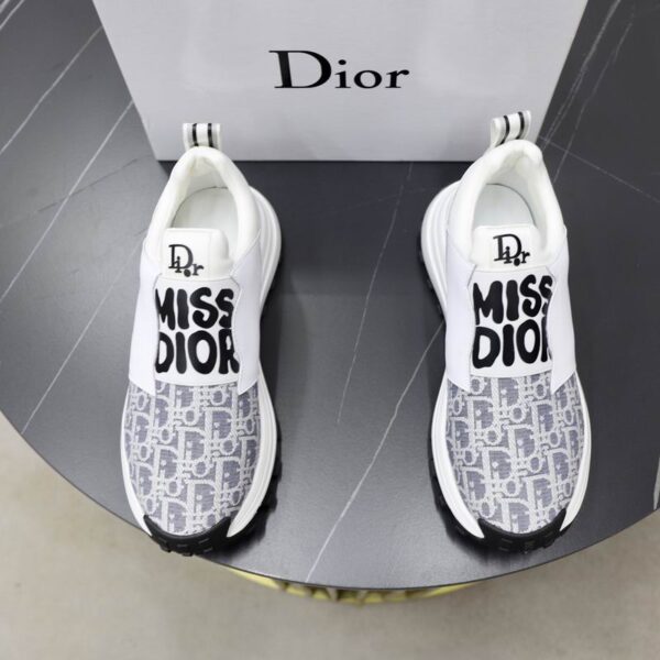 Dior Slip On Sneakers With Iconic Grey Oblique Jacquard Toe