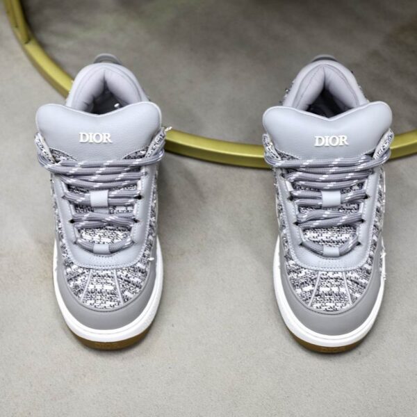 Dior Men's B9S Skater Sneakers In Grey Tweed