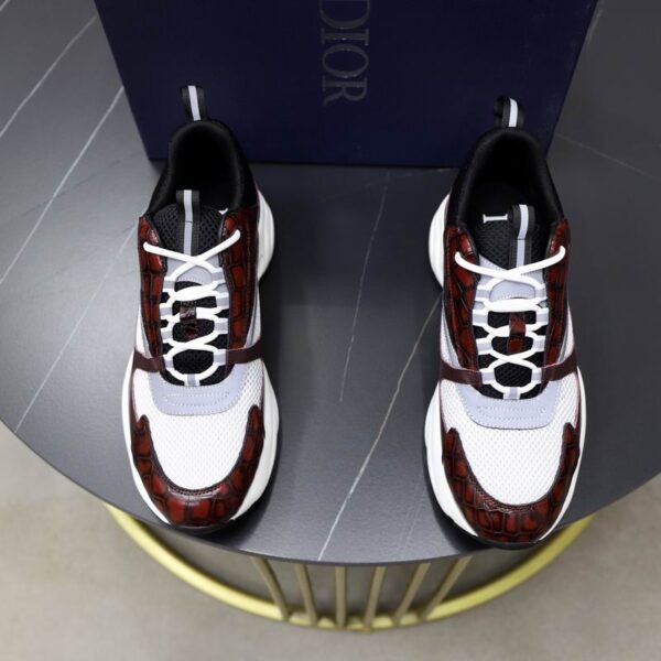 Dior Men's B22 Sneakers With Textured Croc Embossed Overlays In Different Colors