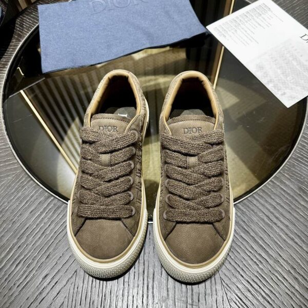 Dior B33 Spin Sneakers With Skate Inspired Silhouette & Thick Woven Lace