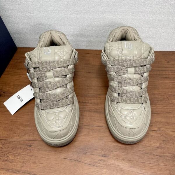 Dior B9S Skater Sneaker In Beige Cannage Quilted