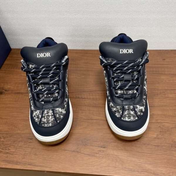 Dior B9S Skater Sneakers In Dark Navy Tweed Colorway
